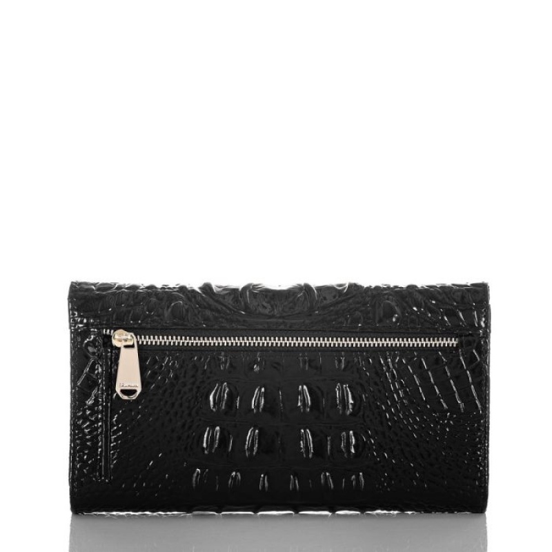 Women's Brahmin Modern Checkbook Wallet Wallets Black | PJYT7426