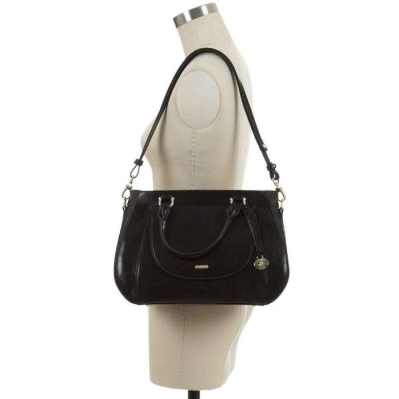 Women's Brahmin Raelynn Satchel Bags Black | WZRR5000