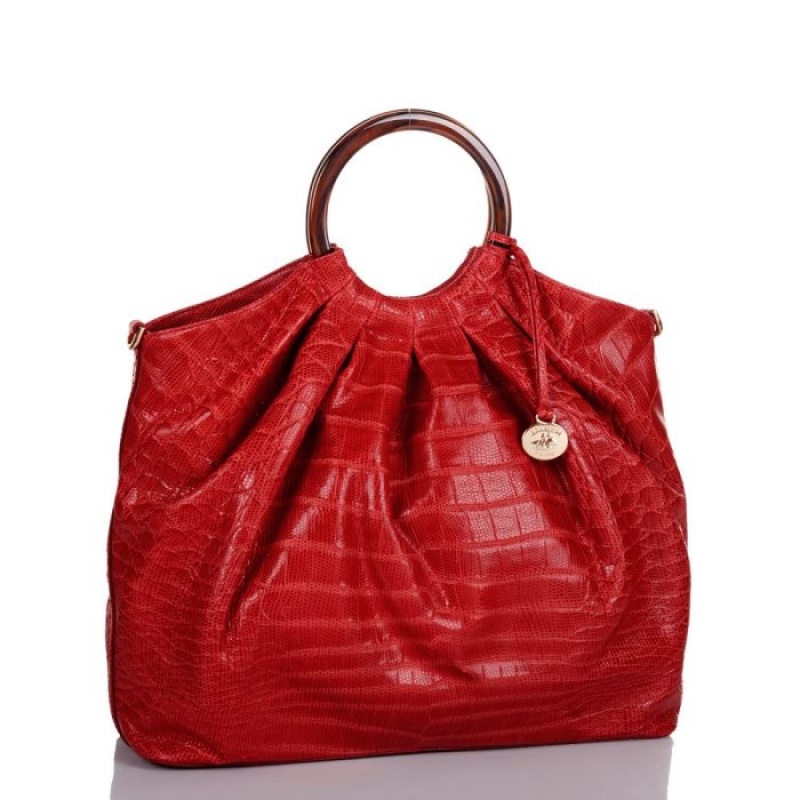 Women's Brahmin Renata Satchel Bags Red | IDEM6353