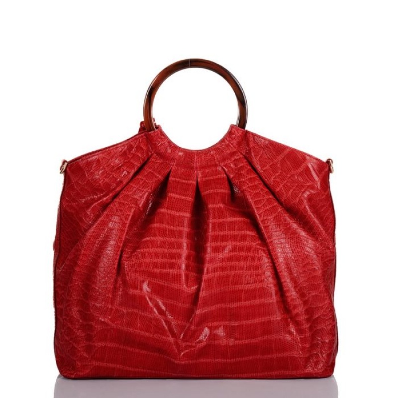 Women's Brahmin Renata Satchel Bags Red | IDEM6353