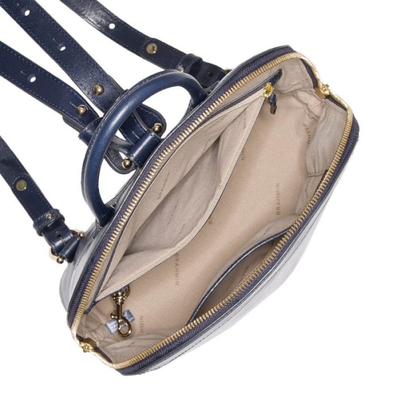 Women's Brahmin Rosemary Backpacks Navy | NJXM2135