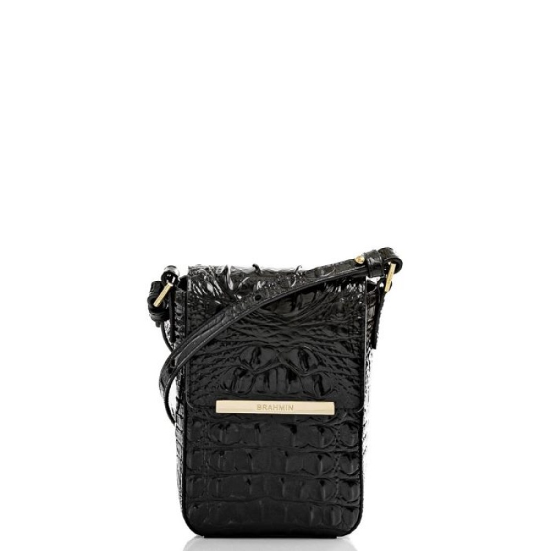 Women\'s Brahmin Sasha Crossbody Bags Black | EYZL9072