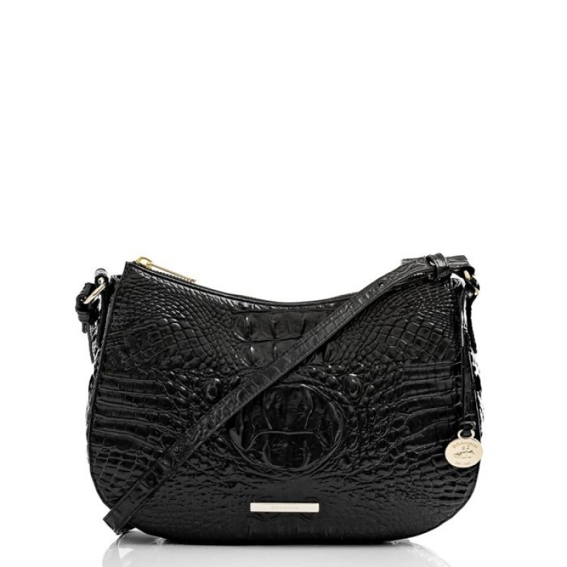 Women\'s Brahmin Shayna Crossbody Bags Black | PXQO7348