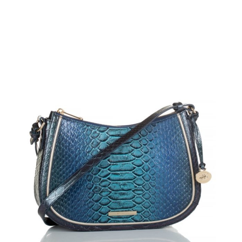 Women's Brahmin Shayna Crossbody Bags Blue | QRCW9032