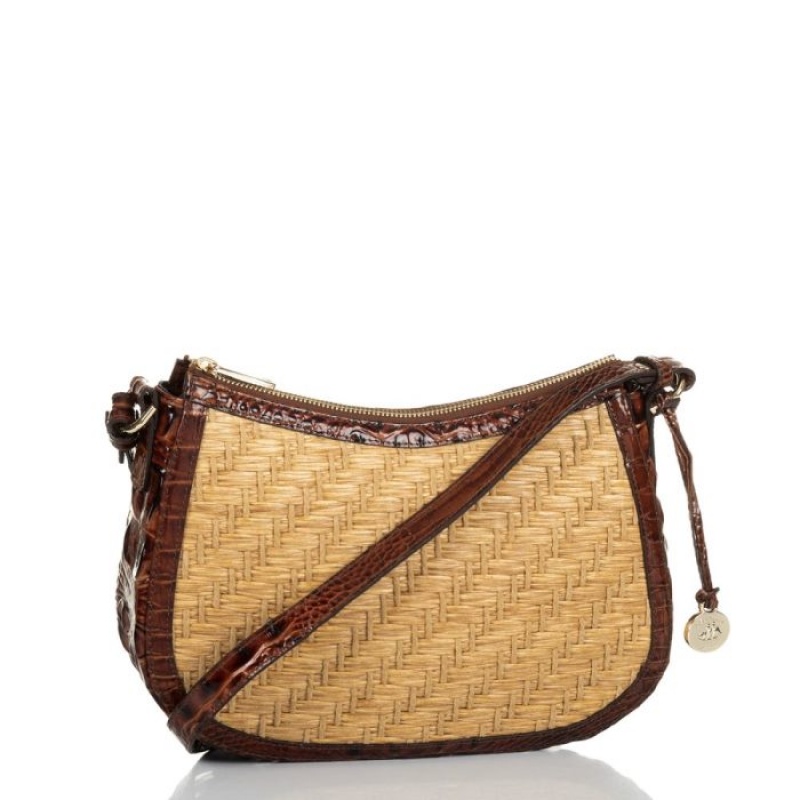 Women's Brahmin Shayna Crossbody Bags Pecan Chatham | OBGZ9918