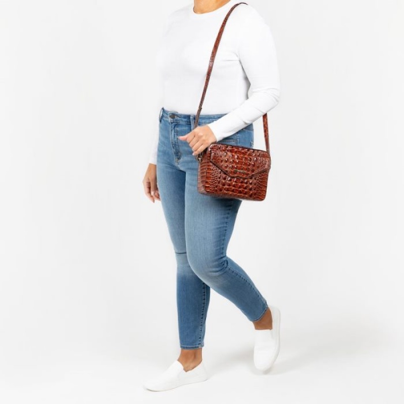 Women's Brahmin Shea Crossbody Bags Pecan Melbourne | TEJO5401