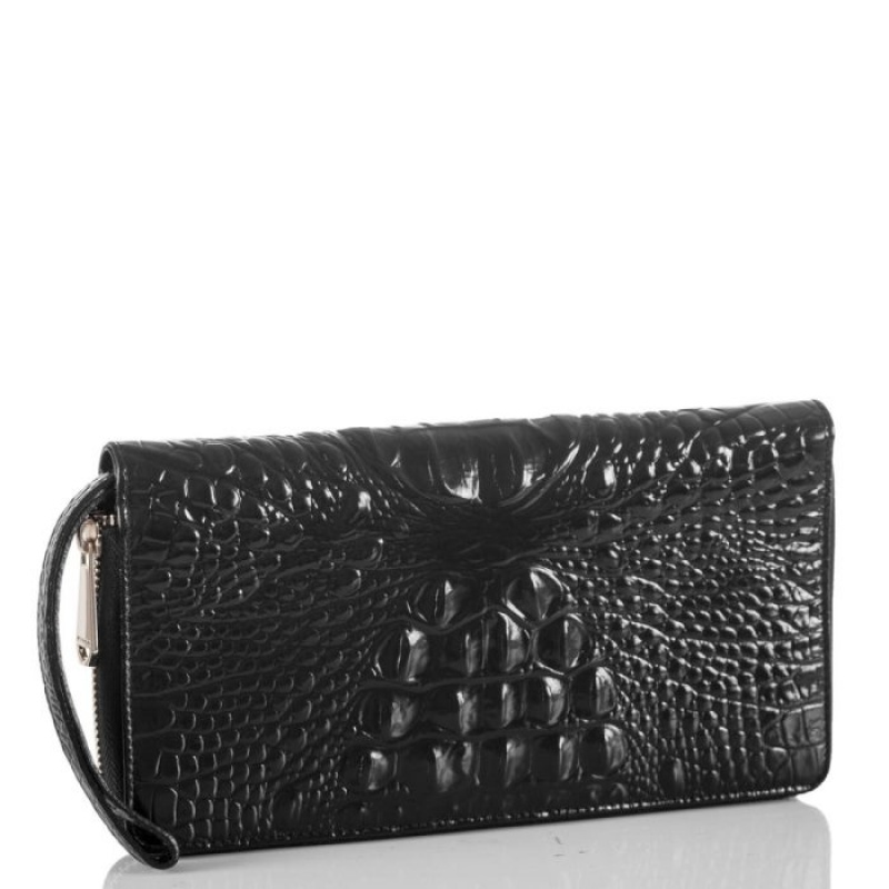 Women's Brahmin Skyler Wallets Black | NMFN1568