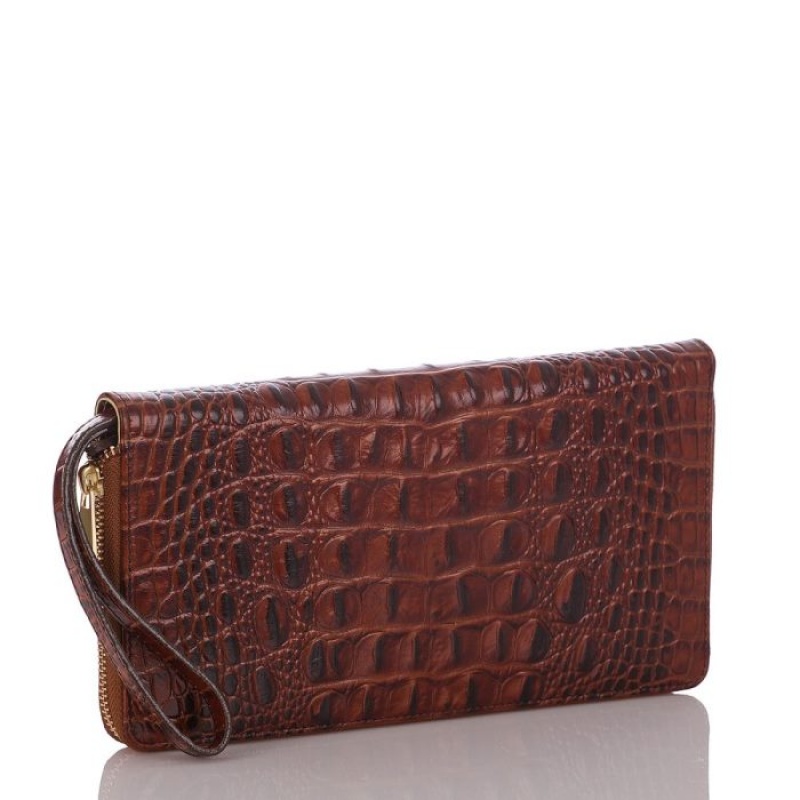 Women's Brahmin Skyler Wallets Pecan Melbourne | FZPK0107