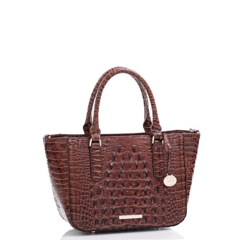 Women's Brahmin Small Ashlee Satchel Bags Pecan Melbourne | GXWA0428