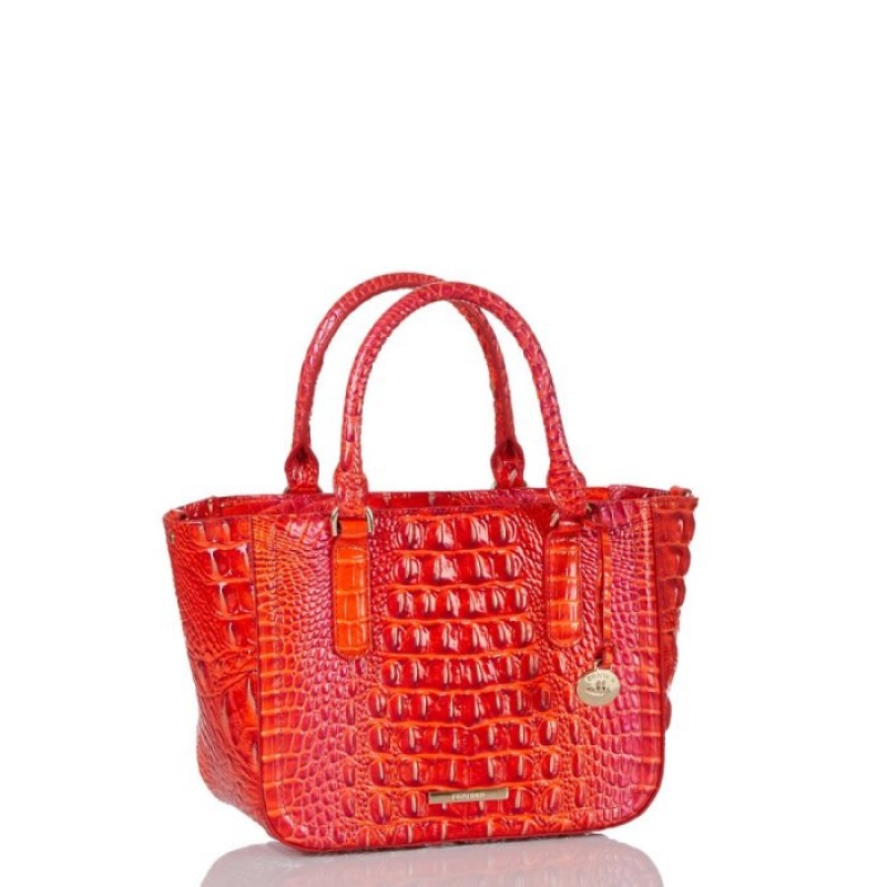 Women's Brahmin Small Ashlee Satchel Bags Flame Melbourne | RLCQ5154