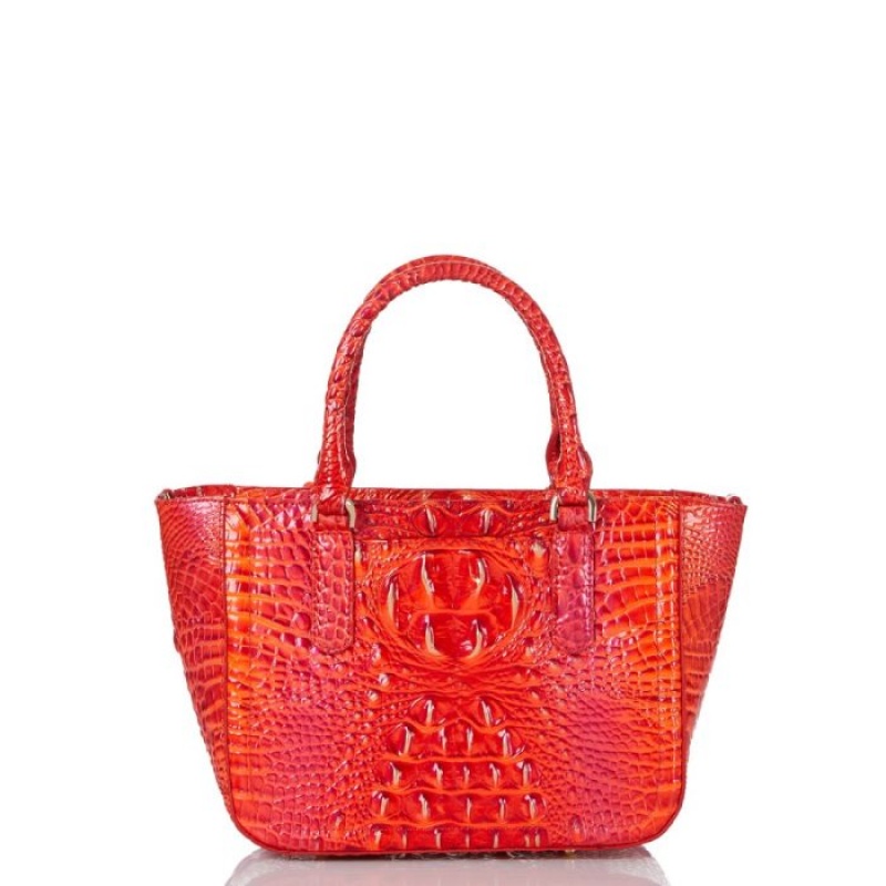 Women's Brahmin Small Ashlee Satchel Bags Flame Melbourne | RLCQ5154