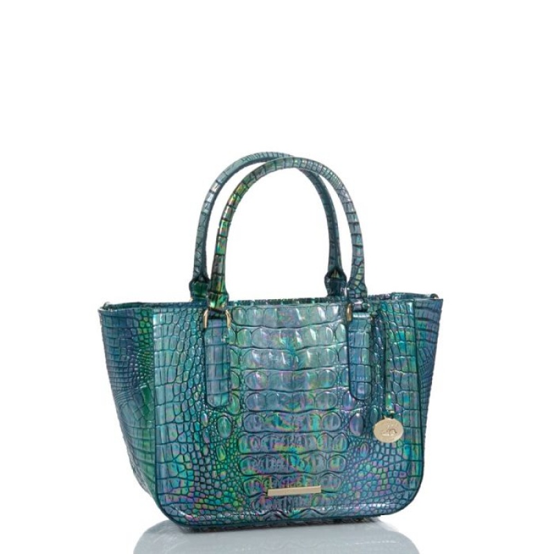 Women's Brahmin Small Ashlee Satchel Bags Blue | QZZM6602