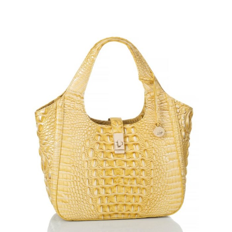 Women's Brahmin Small Carla Satchel Bags Butter Melbourne | UDPY9502