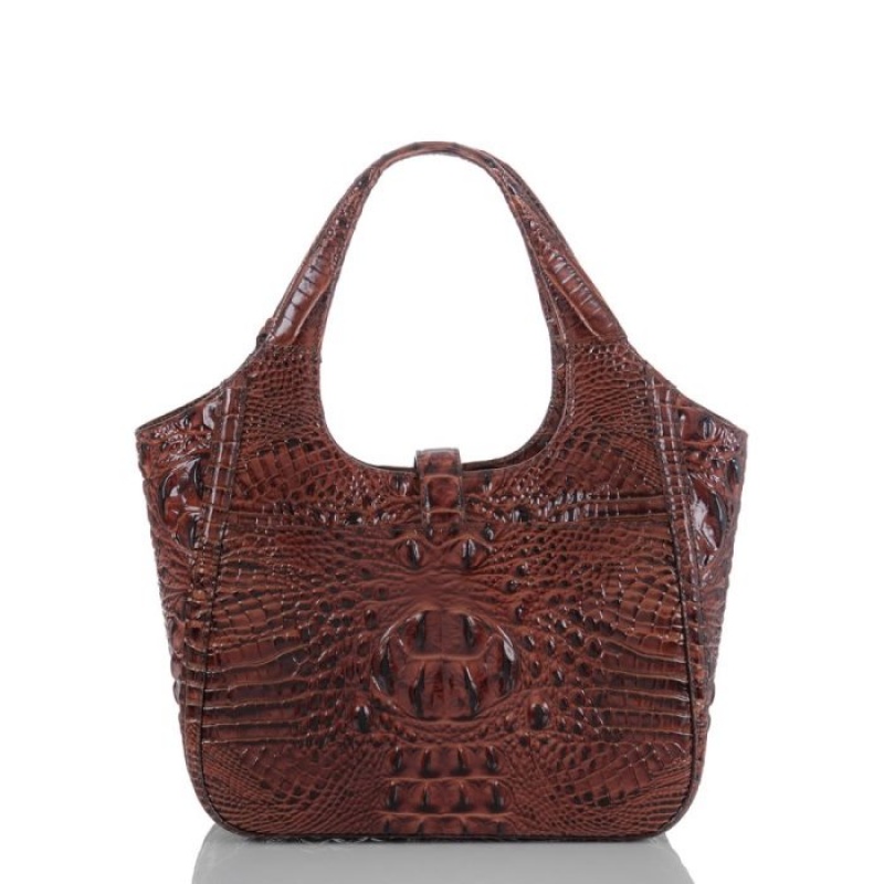 Women's Brahmin Small Carla Satchel Bags Pecan Melbourne | PQXW7746