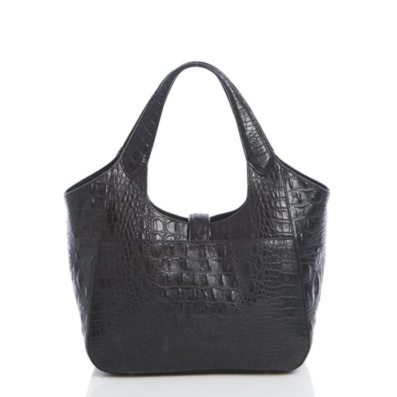 Women's Brahmin Small Carla Satchel Bags Black | HPVY4304