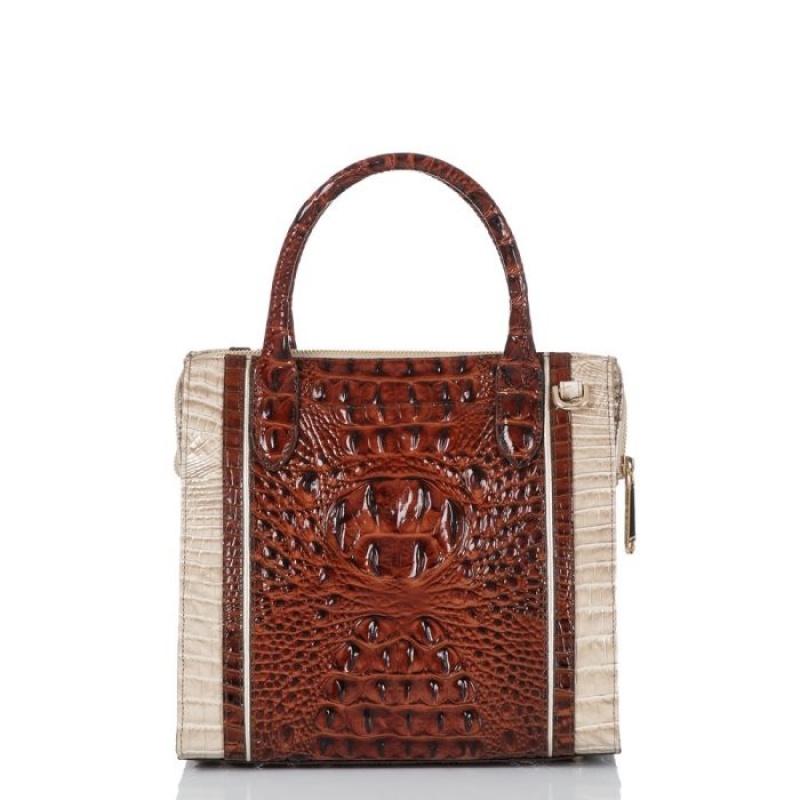 Women's Brahmin Small Caroline Satchel Bags Clay Caye | UPRA5787