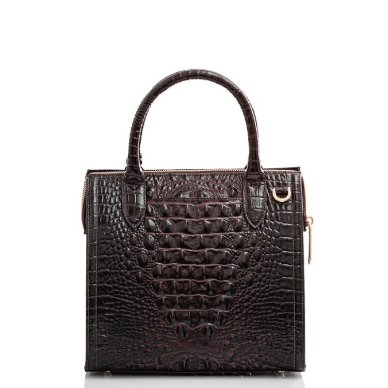 Women's Brahmin Small Caroline Satchel Bags Cocoa Ombre Melbourne | LNWM0247