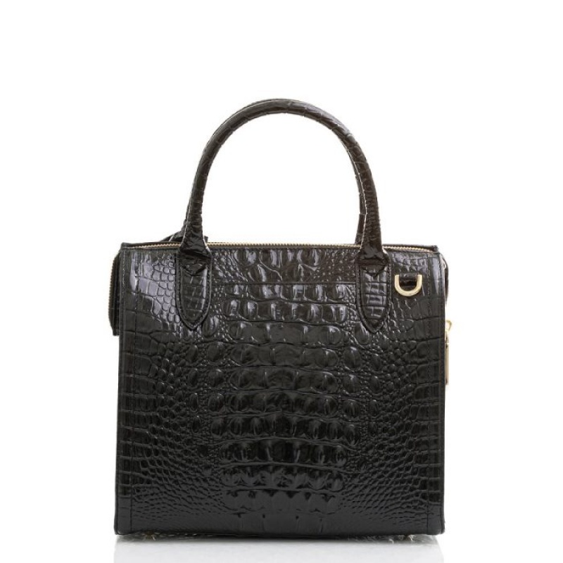 Women's Brahmin Small Caroline Satchel Bags Black | CCUI4471