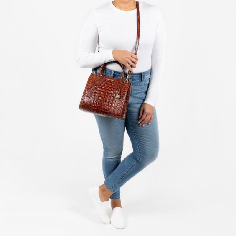 Women's Brahmin Small Caroline Satchel Bags Festival Melbourne | ULDN2801