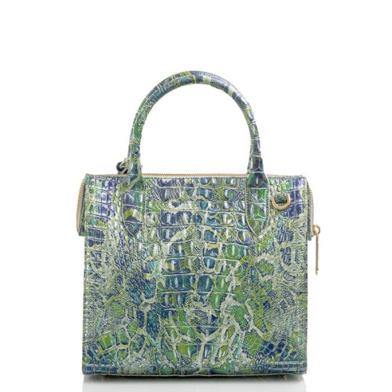 Women's Brahmin Small Caroline Satchel Bags Green | HFAA6058