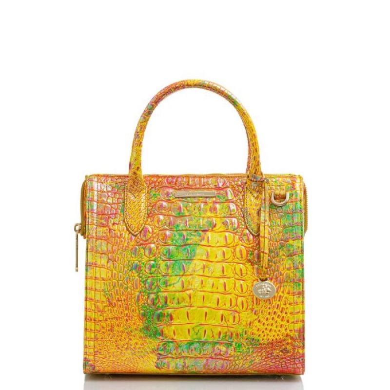 Women\'s Brahmin Small Caroline Satchel Bags Spritz Melbourne | ECMJ5473