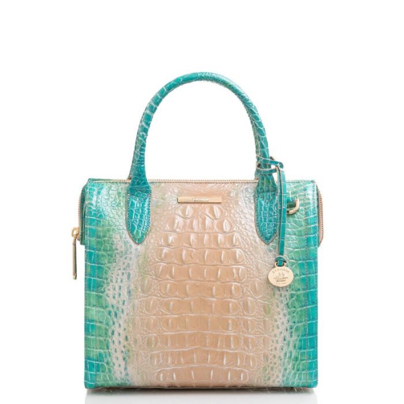 Women\'s Brahmin Small Caroline Satchel Bags Ocean Ombre Melbourne | LRHU4174