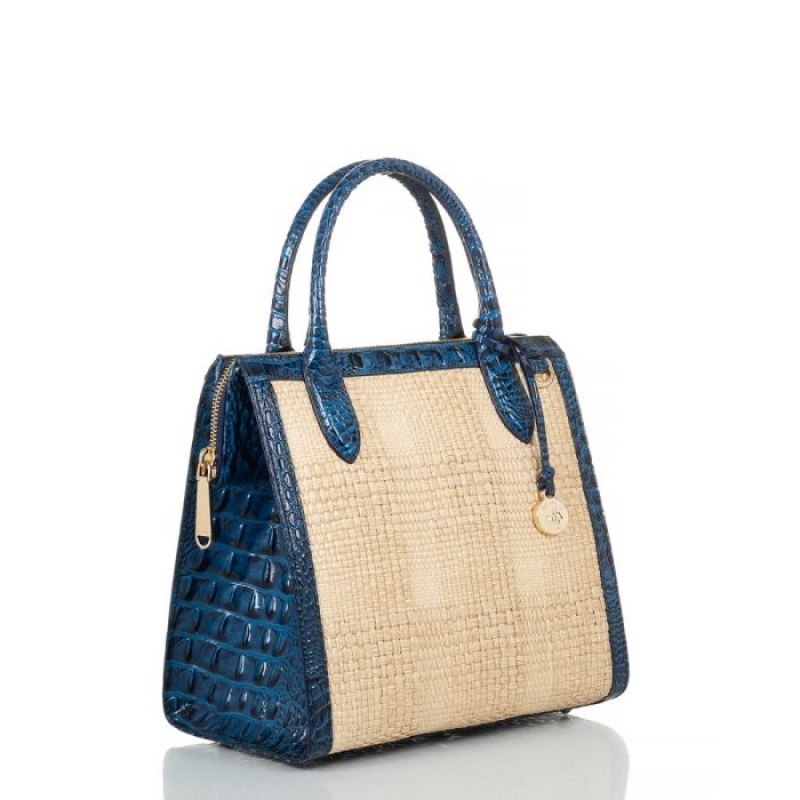 Women's Brahmin Small Caroline Satchel Bags Blue | WMXX8027