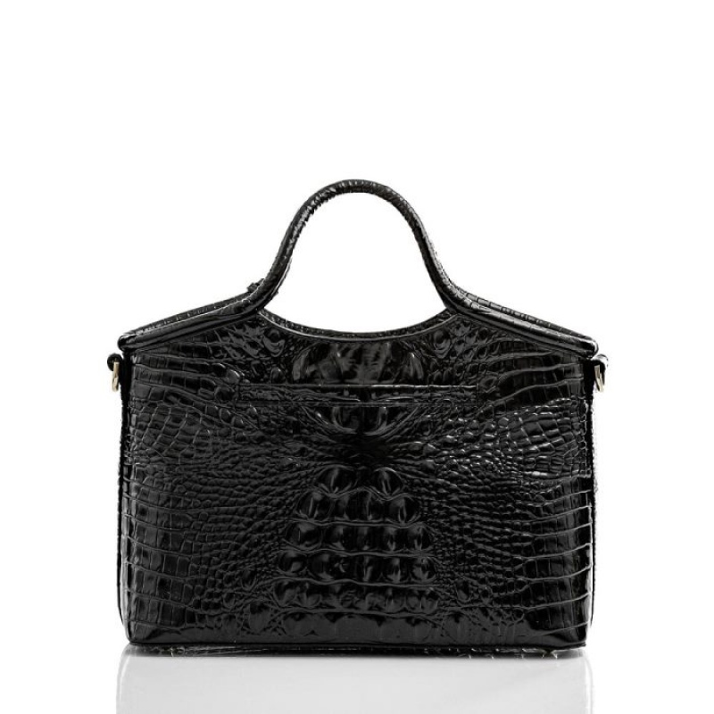 Women's Brahmin Small Elaine Crossbody Bags Black | FAOX5303