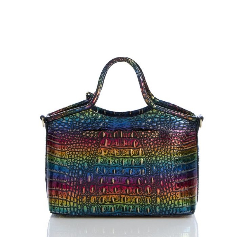 Women's Brahmin Small Elaine Satchel Bags Technicolor Melbourne | LQIE9855