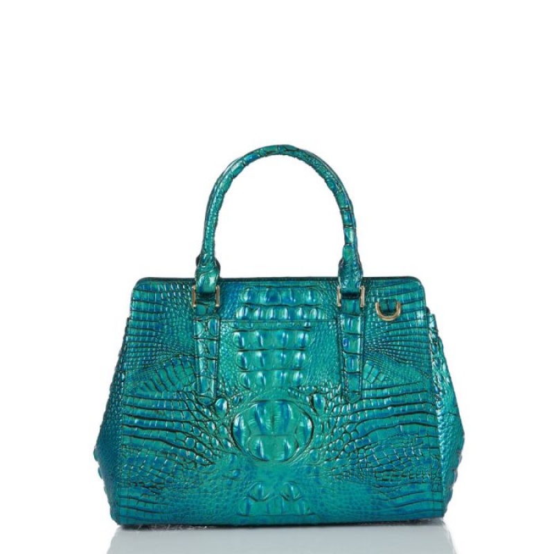 Women's Brahmin Small Finley Satchel Bags Peacock | PPHU9086