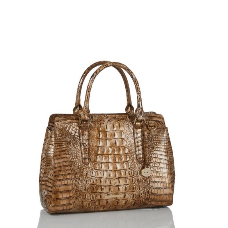 Women's Brahmin Small Finley Satchel Bags Cashew Melbourne | LYBY1553