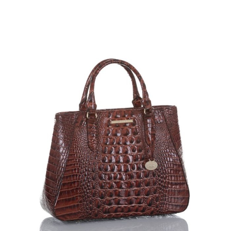 Women's Brahmin Small Irene Satchel Bags Pecan Melbourne | OUBR5416