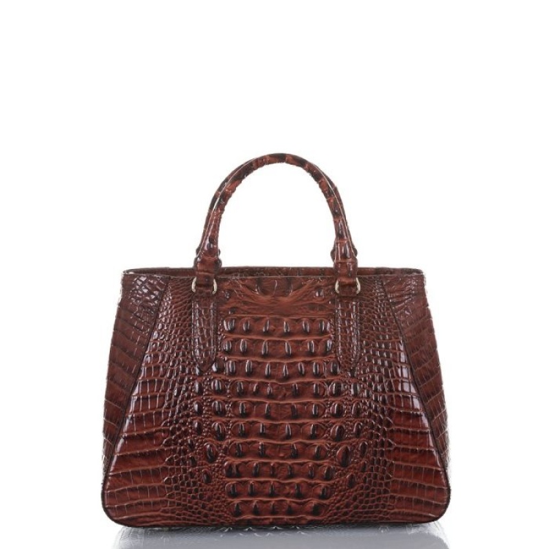 Women's Brahmin Small Irene Satchel Bags Pecan Melbourne | OUBR5416