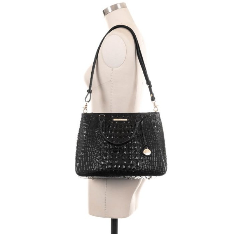 Women's Brahmin Small Irene Satchel Bags Black | DQAM6919