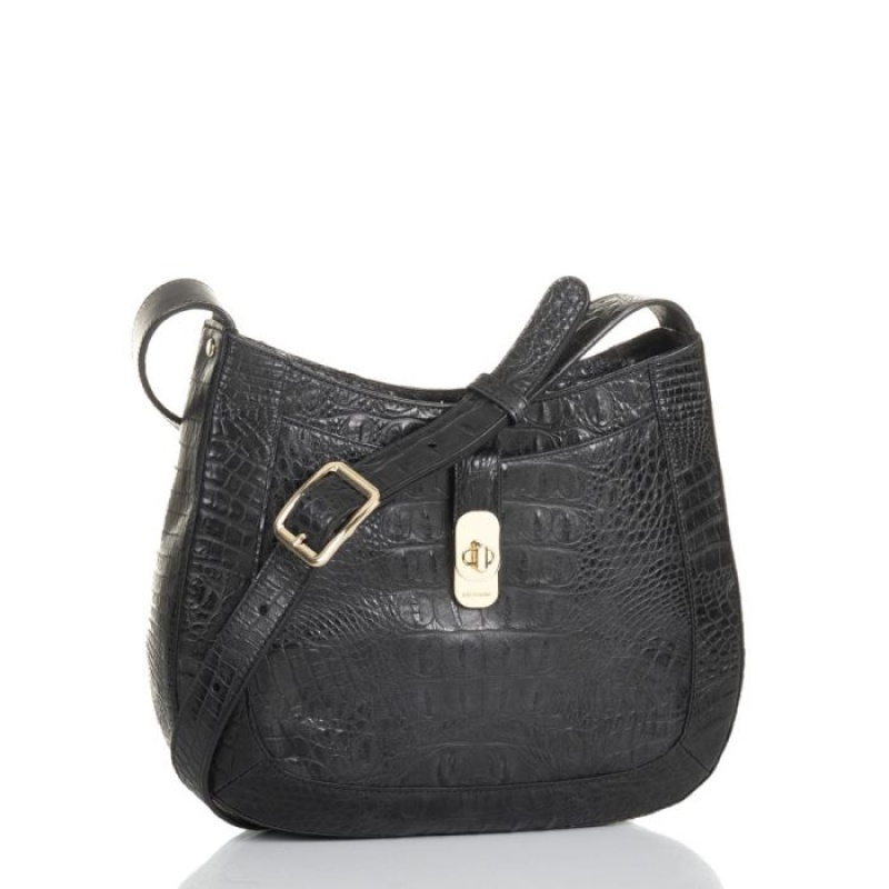 Women's Brahmin Small Johanna Crossbody Bags Black | AYRW7066