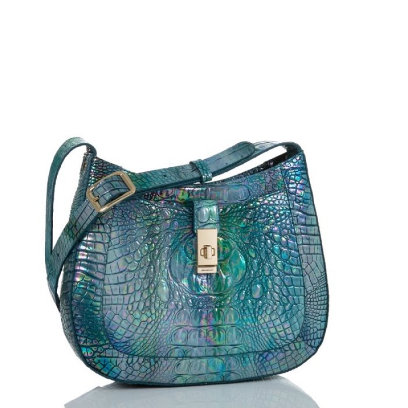 Women's Brahmin Small Johanna Crossbody Bags Blue | FVUS9512