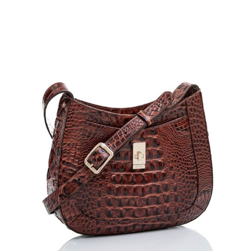 Women's Brahmin Small Johanna Crossbody Bags Pecan Melbourne | WPOT9993