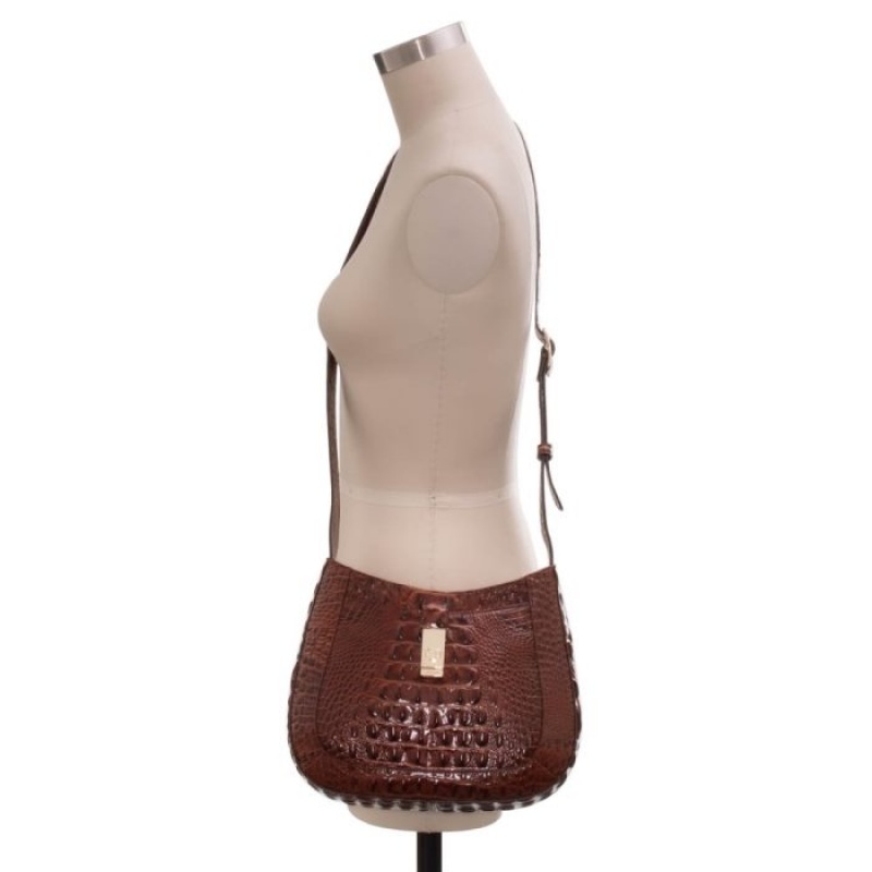 Women's Brahmin Small Johanna Crossbody Bags Pecan Melbourne | WPOT9993