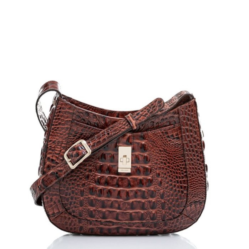 Women\'s Brahmin Small Johanna Crossbody Bags Pecan Melbourne | WPOT9993