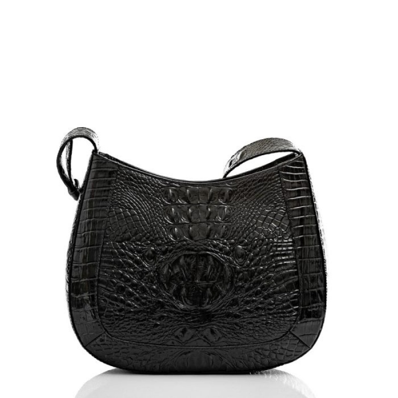 Women's Brahmin Small Johanna Crossbody Bags Black | PKBW7331