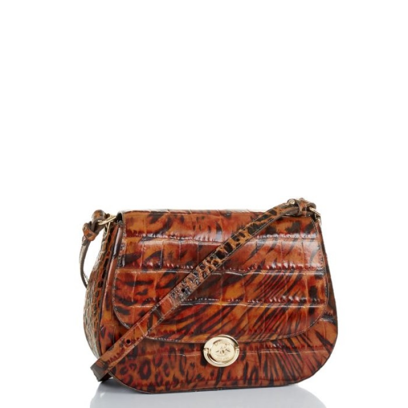 Women's Brahmin Small Nadine Crossbody Bags Brown | GOLT3459