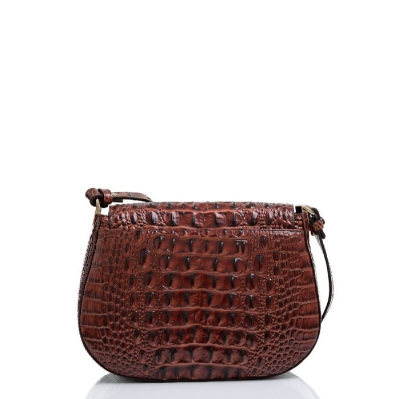 Women's Brahmin Small Nadine Crossbody Bags Pecan Melbourne | AMZI6518