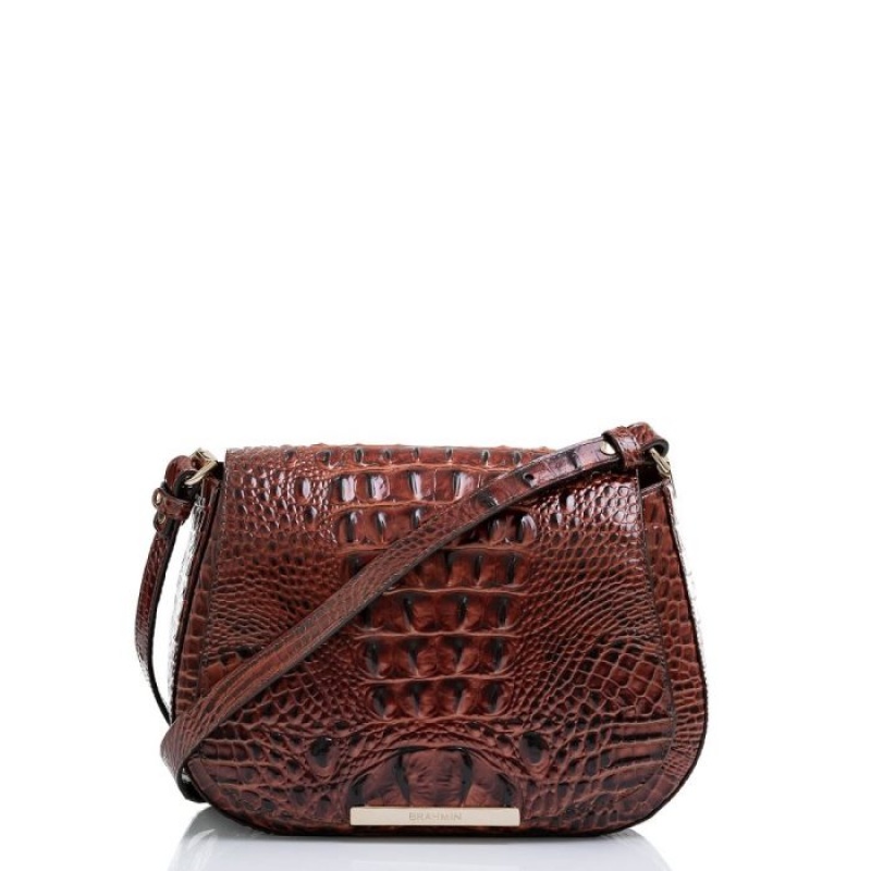 Women\'s Brahmin Small Nadine Crossbody Bags Pecan Melbourne | AMZI6518