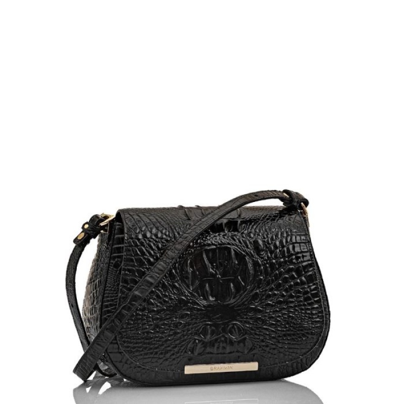 Women's Brahmin Small Nadine Crossbody Bags Black | ACRT0843