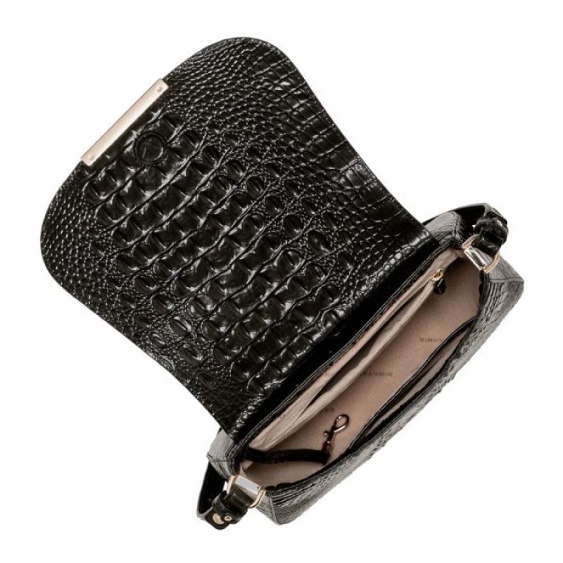 Women's Brahmin Small Nadine Crossbody Bags Black | ACRT0843