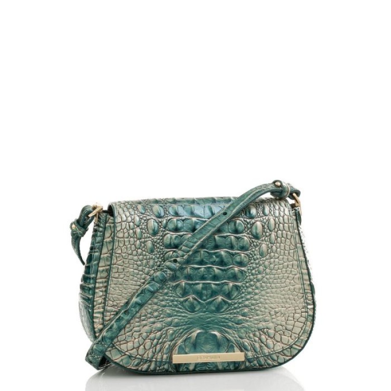 Women's Brahmin Small Nadine Crossbody Bags Petrol Ombre Melbourne | QZHY1450