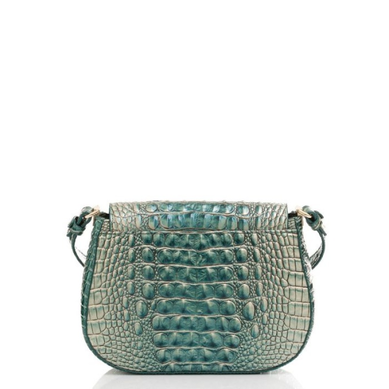 Women's Brahmin Small Nadine Crossbody Bags Petrol Ombre Melbourne | QZHY1450