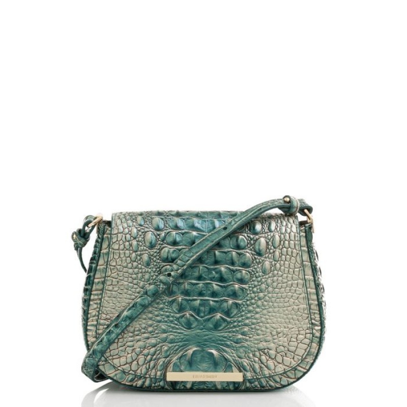 Women\'s Brahmin Small Nadine Crossbody Bags Petrol Ombre Melbourne | QZHY1450