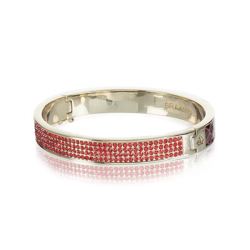 Women's Brahmin Split Crystal Bangle Jewelry Rose | YJPC1603