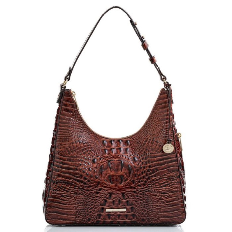 Women\'s Brahmin Tabitha Shoulder Bags Pecan Melbourne | ZRFL9876